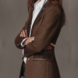 Gisèle | Women's Blazer with Printed Chevron Appliqués