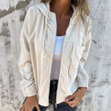 Ella | Corduroy Hooded Zip Jacket for Women