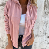 Ella | Corduroy Hooded Zip Jacket for Women
