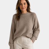 Mae | Round Neck Jumper with Puff Sleeves