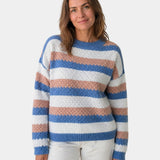 Camille | Oversized Jumper with Round Neck and Stripes