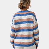 Camille | Oversized Jumper with Round Neck and Stripes