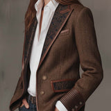 Gisèle | Women's Blazer with Printed Chevron Appliqués