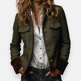 Anais | Elegant coat with velvet details for Women