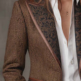 Gisèle | Women's Blazer with Printed Chevron Appliqués