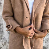 Baylea - Casual coat with lapels and single-breasted button closure