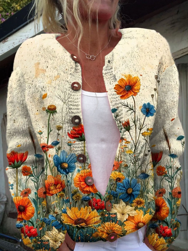 Coletta | Women's Cardigan with Wildflowers