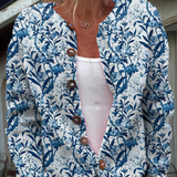 Floral Print Cardigan with Buttons