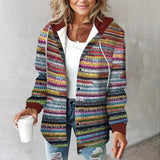 Elegant Printed Hooded Jacket