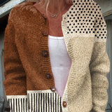 Minimalist cardigan with abstract polka dot print and buttons