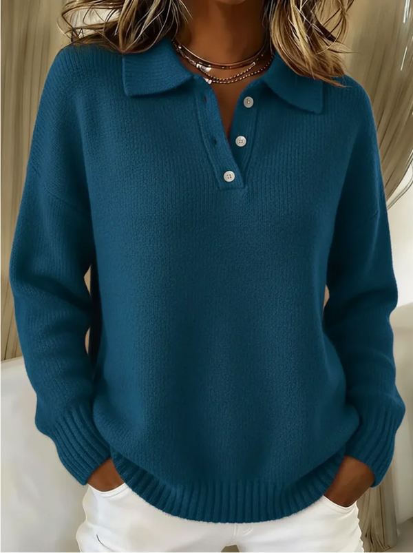 Maribel | Knitted Jumper with Polo Collar