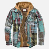 Alain – Checkered patchwork jacket for men