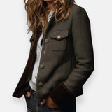 Anais | Elegant coat with velvet details for Women