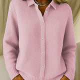 Olivia | Cardigan with Shirt Collar