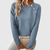 Lilou | Sweater with Pearl Buttons on the Shoulder
