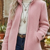 Annelies – Soft mid-length coat with zip