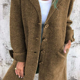 Baylea - Casual coat with lapels and single-breasted button closure