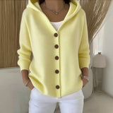 Marisse | Hooded Cardigan with Buttons