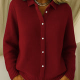 Olivia | Cardigan with Shirt Collar