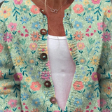 Floral Print Cardigan with Buttons