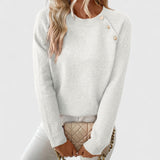 Lilou | Sweater with Pearl Buttons on the Shoulder