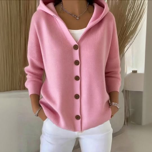 Marisse | Hooded Cardigan with Buttons