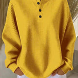 Aurelie | Waffle Knit Jumper with Buttons