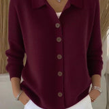 Melanie | Cardigan with Shirt Collar and Buttons