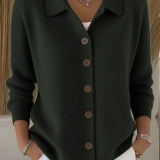 Melanie | Cardigan with Shirt Collar and Buttons