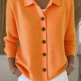 Melanie | Cardigan with Shirt Collar and Buttons