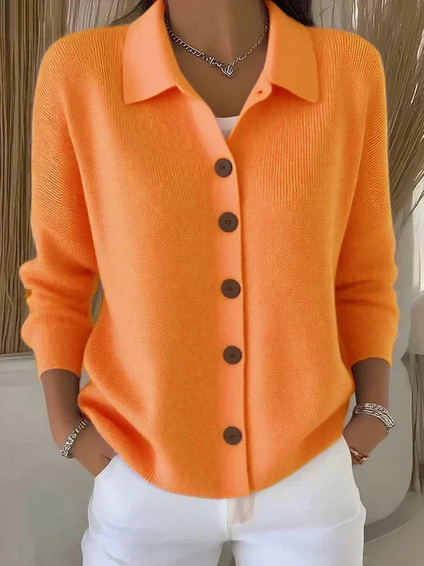 Melanie | Cardigan with Shirt Collar and Buttons