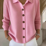 Melanie | Cardigan with Shirt Collar and Buttons