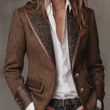 Gisèle | Women's Blazer with Printed Chevron Appliqués