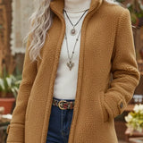 Annelies – Soft mid-length coat with zip