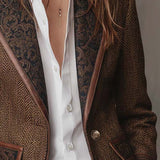 Gisèle | Women's Blazer with Printed Chevron Appliqués
