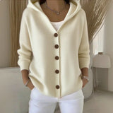 Marisse | Hooded Cardigan with Buttons