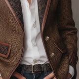 Gisèle | Women's Blazer with Printed Chevron Appliqués