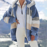 Giorgina - Quilted Sheepskin Wool Coat in Contrast