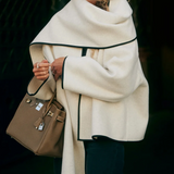 Isabella - Short French minimalist style coat with scarf