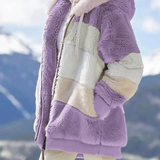 Giorgina - Quilted Sheepskin Wool Coat in Contrast