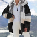 Giorgina - Quilted Sheepskin Wool Coat in Contrast