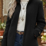 Annelies – Soft mid-length coat with zip