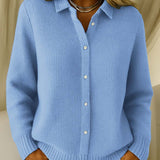 Olivia | Cardigan with Shirt Collar