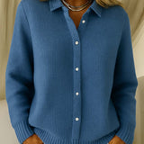 Olivia | Cardigan with Shirt Collar