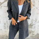 Baylea - Casual coat with lapels and single-breasted button closure